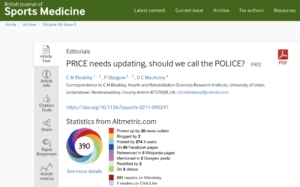 Protocole POLICE blessure